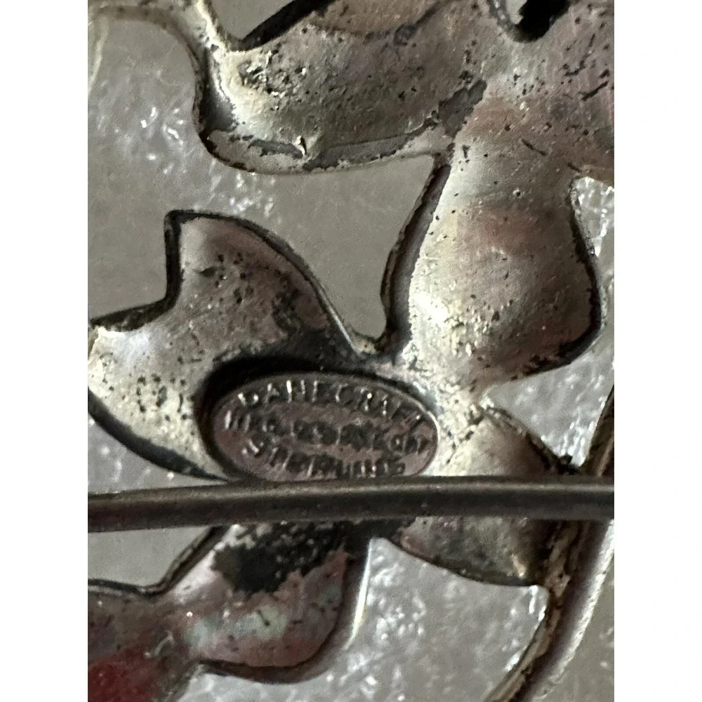 Vintage Danecraft‎ Sterling Silver Violet Flower Pin